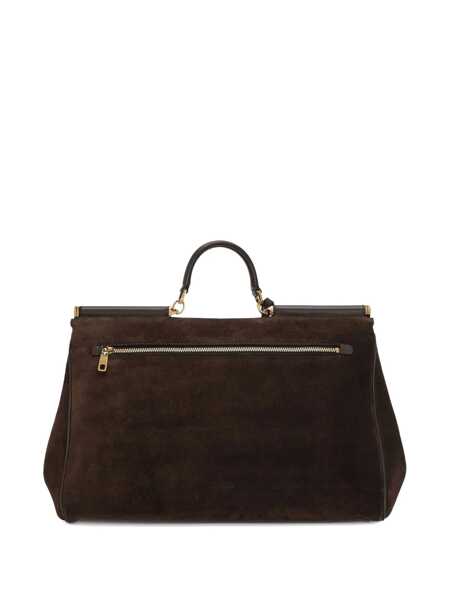 Genti de mana Dolce & Gabbana Brown Handbag With Removable Shoulder Strap And Padlock Charm On The Front In Suede Woman BROWN Femei (BM 18744456) 3