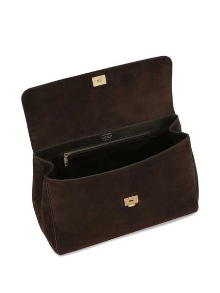 Genti de mana Dolce & Gabbana Brown Handbag With Removable Shoulder Strap And Padlock Charm On The Front In Suede Woman BROWN Femei (BM 18744456) 4