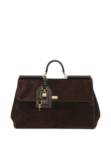 Genti de mana Dolce & Gabbana Brown Handbag With Removable Shoulder Strap And Padlock Charm On The Front In Suede Woman BROWN Femei (BM 18744456) 1
