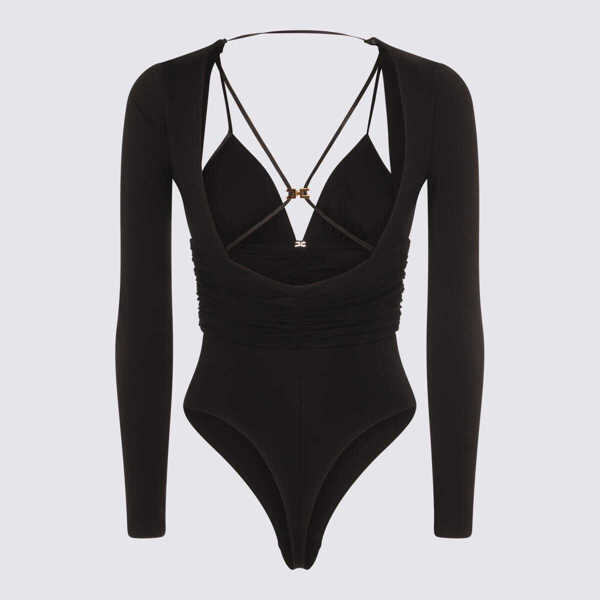 Body-uri Elisabetta Franchi Elisabetta Franchi Black Viscose Bodysuit Black Femei (BM 18744564) 2