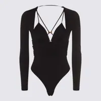 Body-uri Elisabetta Franchi Black Viscose Bodysuit Femei