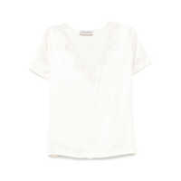 Tricouri Ermanno Firenze Embroidered V-Necked T-Shirt Femei