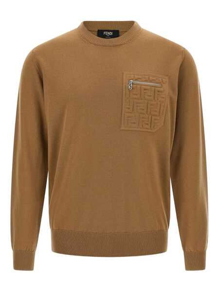 Pulovere Fendi Fendi Ff Pocket Sweater Beige Barbati (BM 18745215) 1