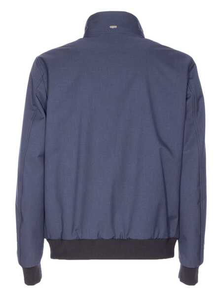 Paltoane Herno Herno Melange-Effect Bomber Jacket BLUE Barbati (BM 18745266) 3