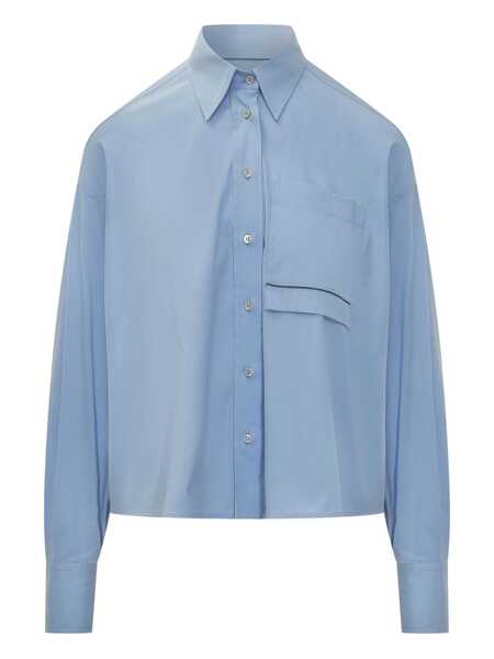 Camasi Brunello Cucinelli Brunello Cucinelli Brunello Cucinelli Cropped Shirt BLUE Femei (BM 18745851) 1