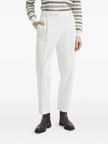 Pantaloni casual Brunello Cucinelli Brunello Cucinelli Brunello Cucinelli Cropped Pants WHITE Femei (BM 18746007) 3