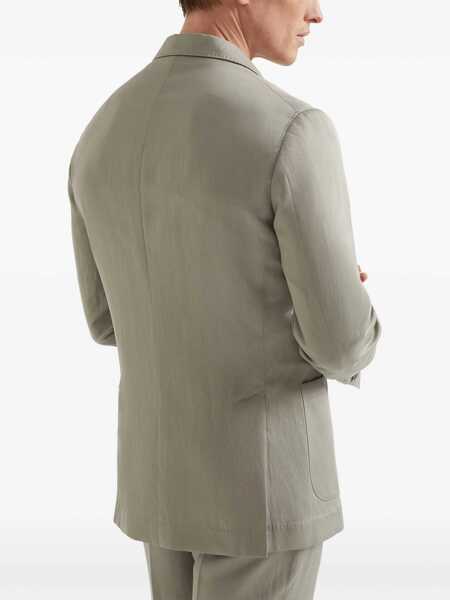Geci Brunello Cucinelli Brunello Cucinelli Silk And Linen Jacket Beige Barbati (BM 18746154) 3