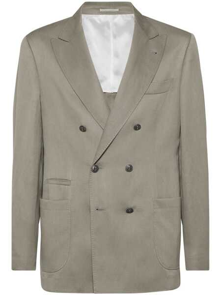 Geci Brunello Cucinelli Brunello Cucinelli Silk And Linen Jacket Beige Barbati (BM 18746154) 1