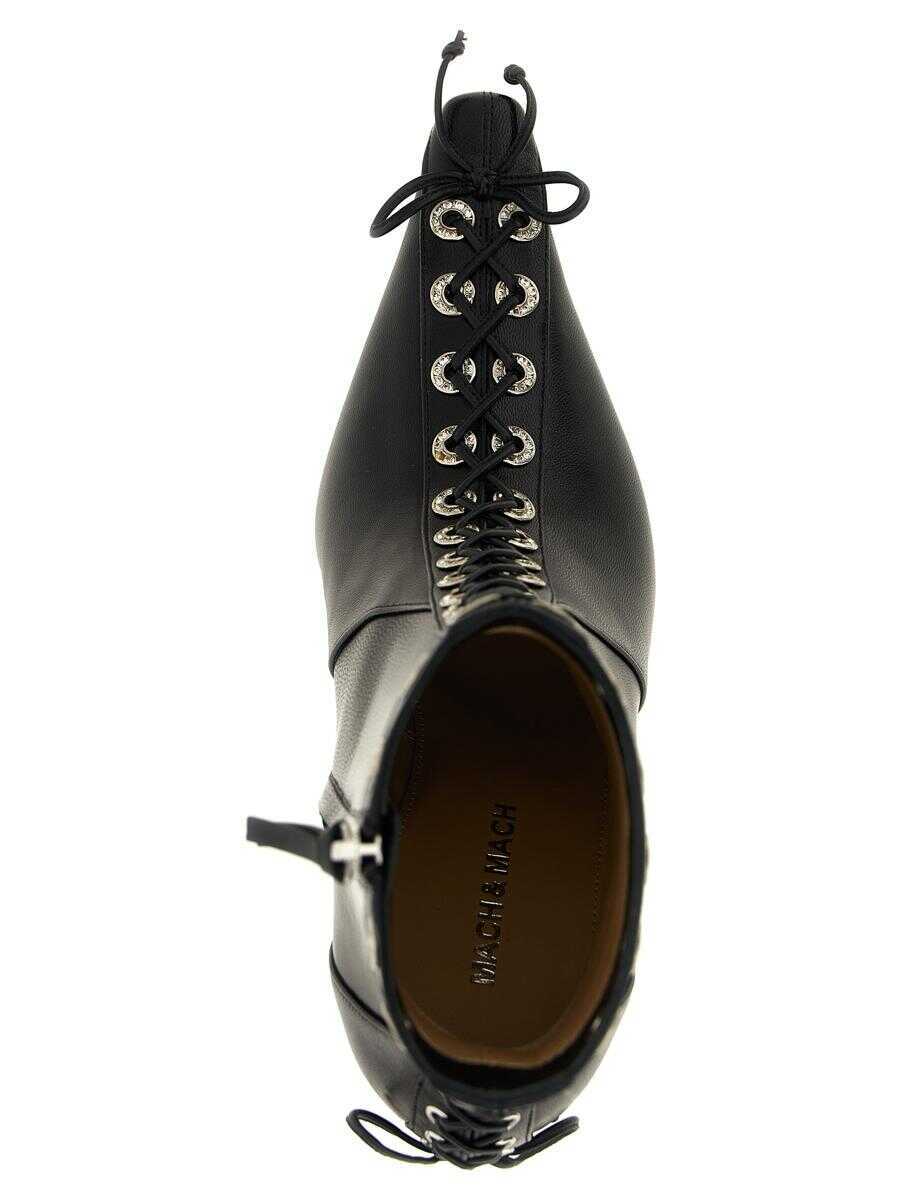 Bocanci MACH & MACH Mach & Mach Crystalized Corset Ankle Boots Black Femei (BM 18746274) 4