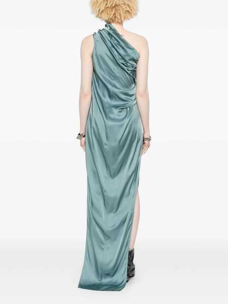 Rochii Rick Owens Athena Arrowhead Light Blue Long Dress With One Shoulder Design And Side Slits In Viscose And Acetate Blend Woman BLUE Femei (BM 18746466) 4