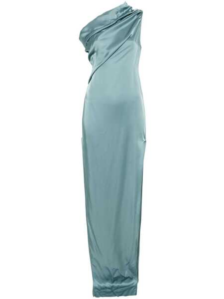 Rochii Rick Owens Athena Arrowhead Light Blue Long Dress With One Shoulder Design And Side Slits In Viscose And Acetate Blend Woman BLUE Femei (BM 18746466) 1