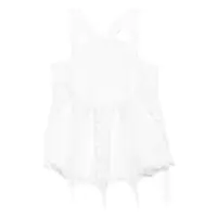 Topuri Loewe x Paula's Ibiza Embroidered Cotton Top Femei