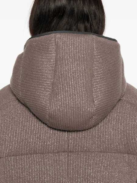 Geci de iarna Brunello Cucinelli Lurex Down Jacket COFFEE BROWNVISONE Femei (BM 18747181) 5