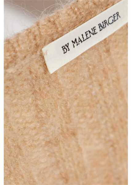 Pulovere BY MALENE BIRGER Ribbed Wool Blend V-Neck Sweater Beige Femei (BM 18747304) 5