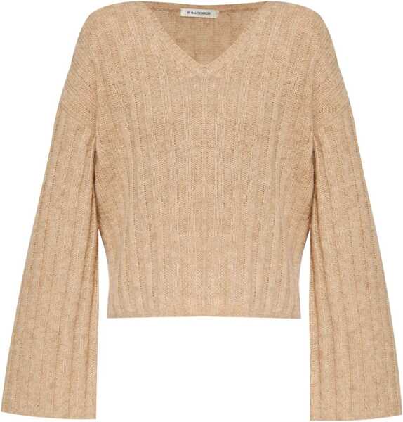 Pulovere BY MALENE BIRGER Ribbed Wool Blend V-Neck Sweater Beige Femei (BM 18747304) 1