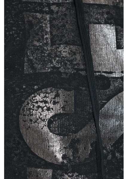 Bluze de trening Diesel Cropped Fit F-Slimmy-P6 Hoodie With Metallic Effect Print Black Femei (BM 18747307) 5