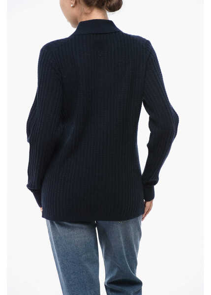 Tricouri Polo GUEST IN RESIDENCE Cashmere Theo Waffle Sweater With Polo Neck Blue Femei (BM 18747313) 2