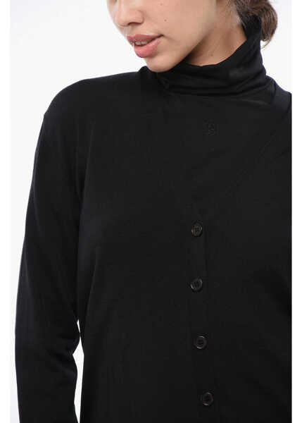 Cardigane MRZ Virgin Wool V-Neck Cardigan Black Femei (BM 18747316) 3