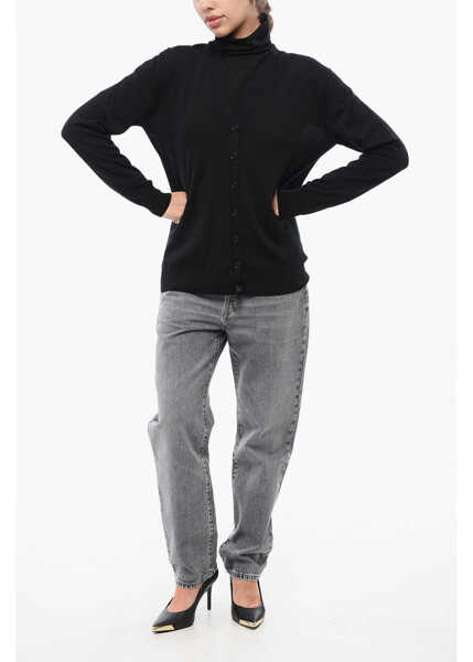 Cardigane MRZ Virgin Wool V-Neck Cardigan Black Femei (BM 18747316) 4