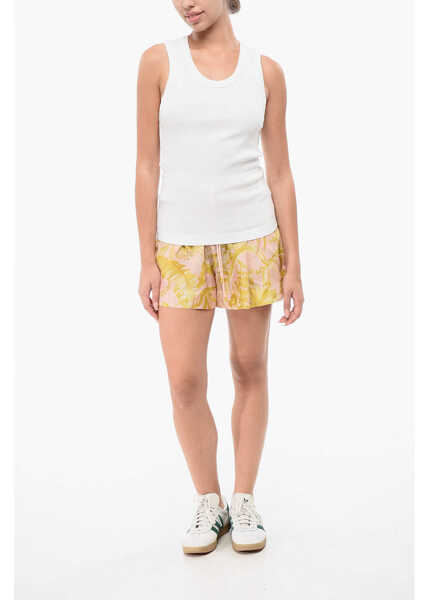 Bluze AGOLDE Solid Color Ribbed Poppy Top White Femei (BM 18747319) 4