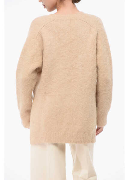 Pulovere Loulou Studio V-Neck Solid Color Sweater Beige Femei (BM 18747325) 2