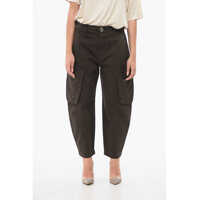 Blugi drepti Solid Color Charango Cargo Jeans With Silver-Tone Button 17C Femei