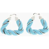 Cercei Bottega Veneta Braided Leather Triangle Earrings