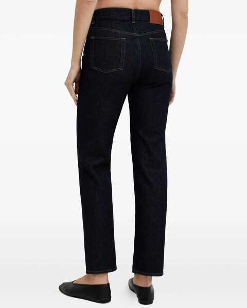 Blugi drepti Loulou Studio Straight Leg Jeans With Visible Stitching 17Cm Blue Femei (BM 18747340) 3