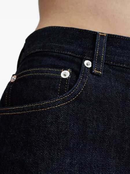 Blugi drepti Loulou Studio Straight Leg Jeans With Visible Stitching 17Cm Blue Femei (BM 18747340) 4