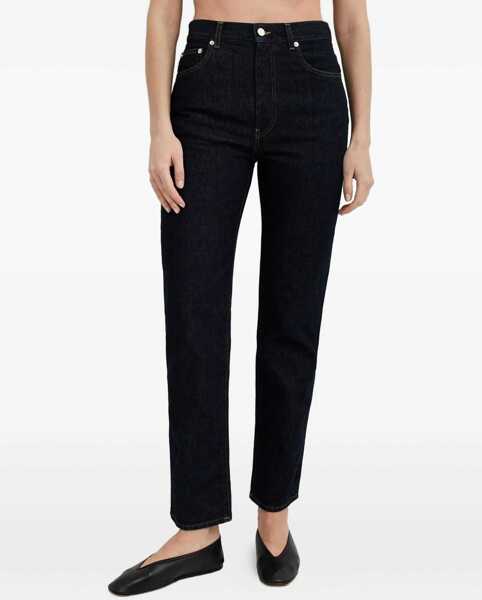 Blugi drepti Loulou Studio Straight Leg Jeans With Visible Stitching 17Cm Blue Femei (BM 18747340) 1