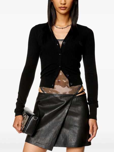 Cardigane Diesel Wool And Cashmere M-Arte Cardigan With Cut-Out Detail Black Femei (BM 18747388) 3