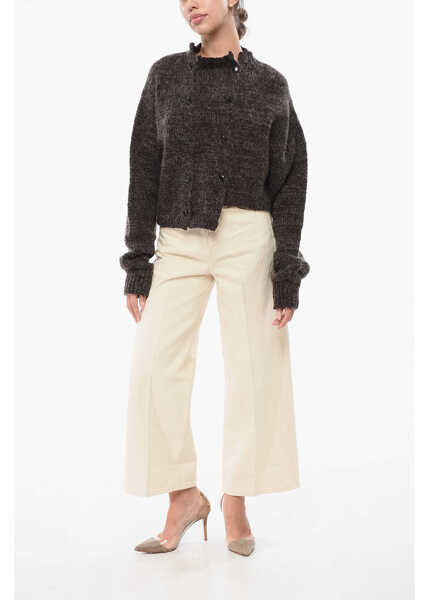 Cardigane QUIRA Asymmetrical Cut Double Breasted Cardigan Brown Femei (BM 18747391) 4