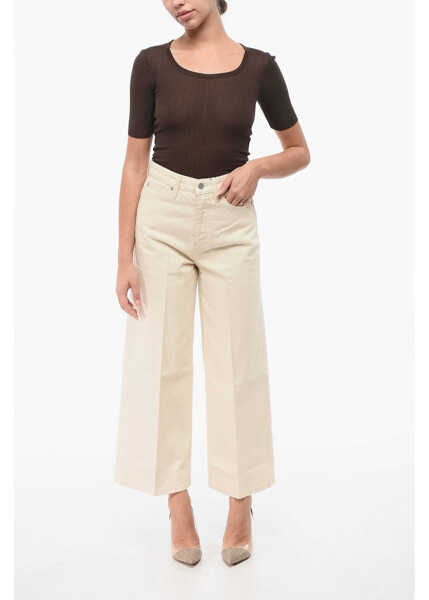 Blugi skinny Calvin Klein Wide Leg Slim Fit Jeans 29Cm Beige Femei (BM 18747394) 4