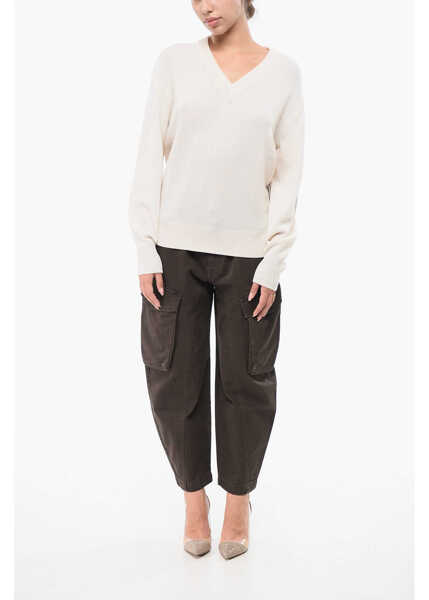 Pulovere GUEST IN RESIDENCE V-Neck Cashmere Sweater White Femei (BM 18747415) 4