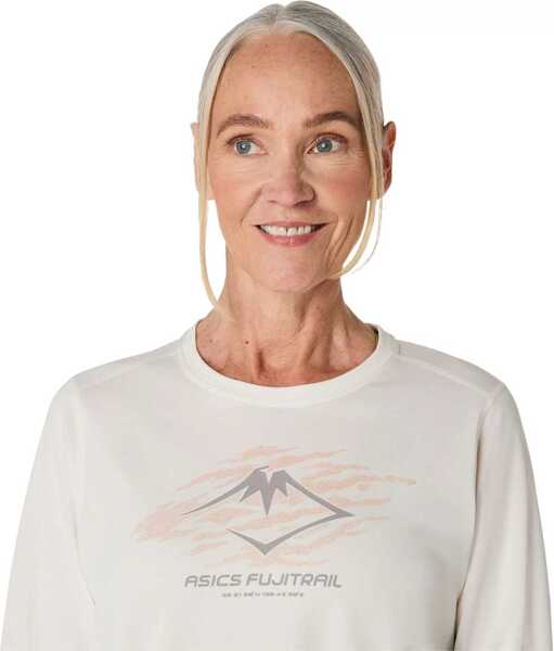 Topuri sport ASICS Fujitrail Logo LS Top White Femei (BM 18747589) 3