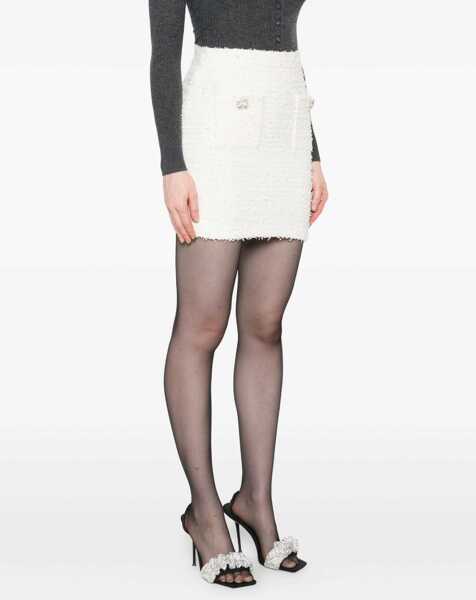 Fuste Self-Portrait Knit Mini Skirt CREAM Femei (BM 18748342) 3