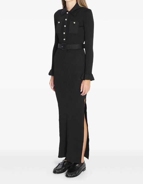 Rochii elegante Self-Portrait Ribbed Maxi Dress BLACK Femei (BM 18748357) 2