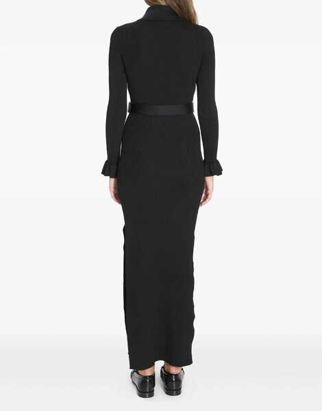 Rochii elegante Self-Portrait Ribbed Maxi Dress BLACK Femei (BM 18748357) 4