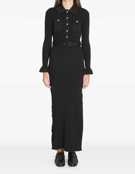 Rochii elegante Self-Portrait Ribbed Maxi Dress BLACK Femei (BM 18748357) 1
