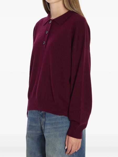 Tricouri Polo Allude Wool And Cashmere Polo Shirt BORDEAUX Femei (BM 18748360) 2