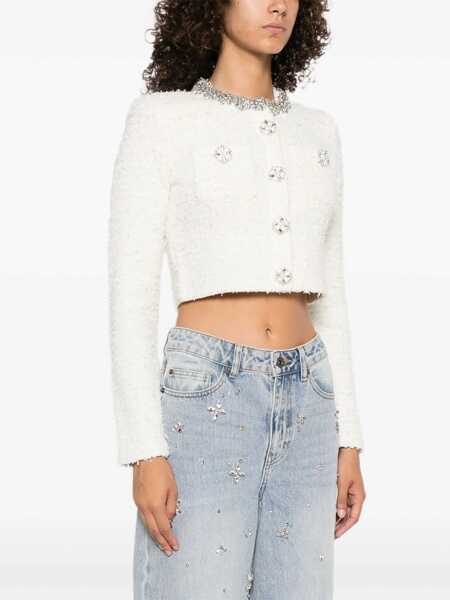 Cardigane Self-Portrait Boucl Knit Cardigan CREAM Femei (BM 18748372) 3