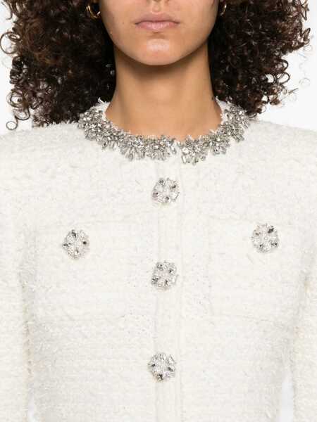 Cardigane Self-Portrait Boucl Knit Cardigan CREAM Femei (BM 18748372) 5