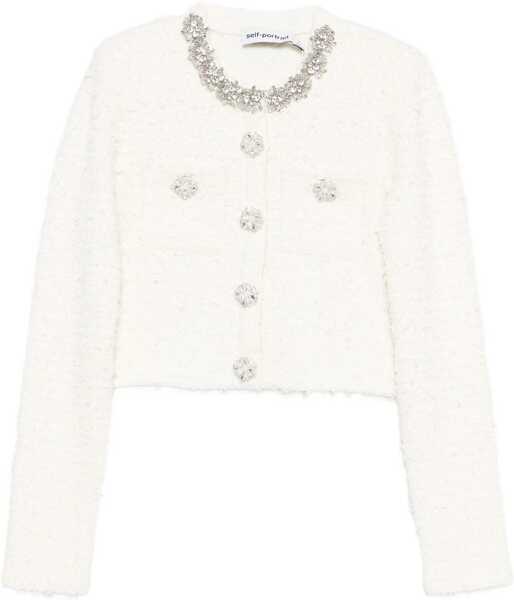 Cardigane Self-Portrait Boucl Knit Cardigan CREAM Femei (BM 18748372) 1