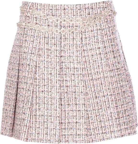 Fuste Self-Portrait Pleated Skirt With Belt PINK Femei (BM 18748396) 2