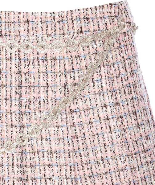 Fuste Self-Portrait Pleated Skirt With Belt PINK Femei (BM 18748396) 4