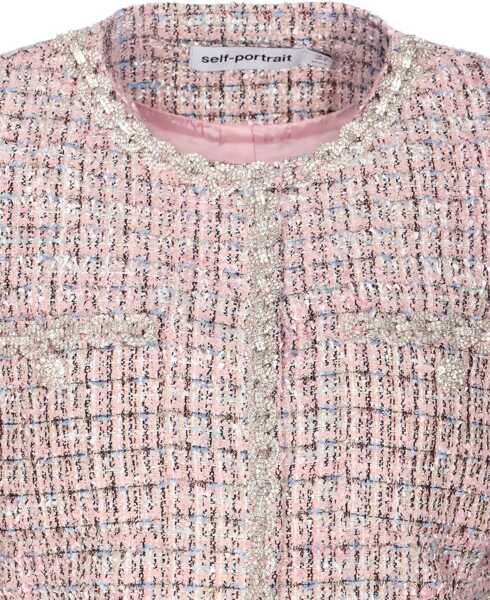 Jachete Self-Portrait Boucl Jacket PINK Femei (BM 18748417) 4
