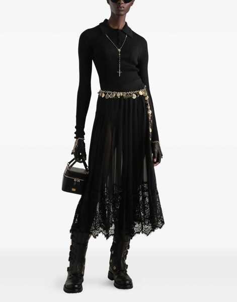 Tricouri Polo Dolce & Gabbana Long-Sleeve Polo Shirt BLACK Femei (BM 18748441) 2