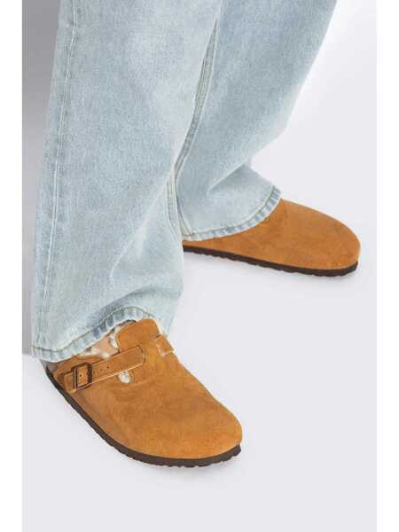 Sandale Birkenstock Birkenstock Tokio Shearling Suede Slippers Brown Femei (BM 18748890) 2