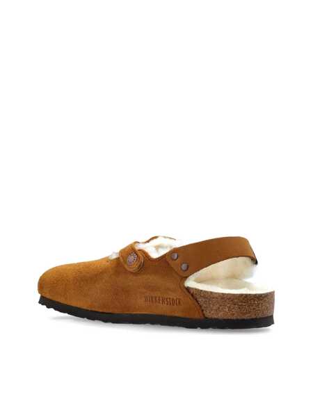 Sandale Birkenstock Birkenstock Tokio Shearling Suede Slippers Brown Femei (BM 18748890) 5