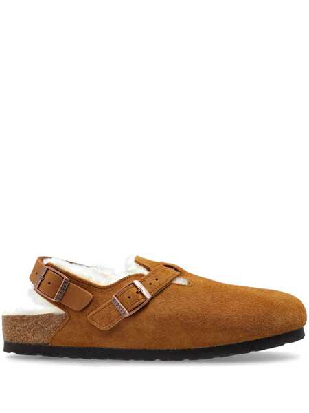 Sandale Birkenstock Birkenstock Tokio Shearling Suede Slippers Brown Femei (BM 18748890) 1